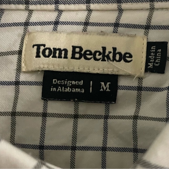 Tom Beckbe Men’s Medium Blue and Black Button Down - Picture 2 of 6
